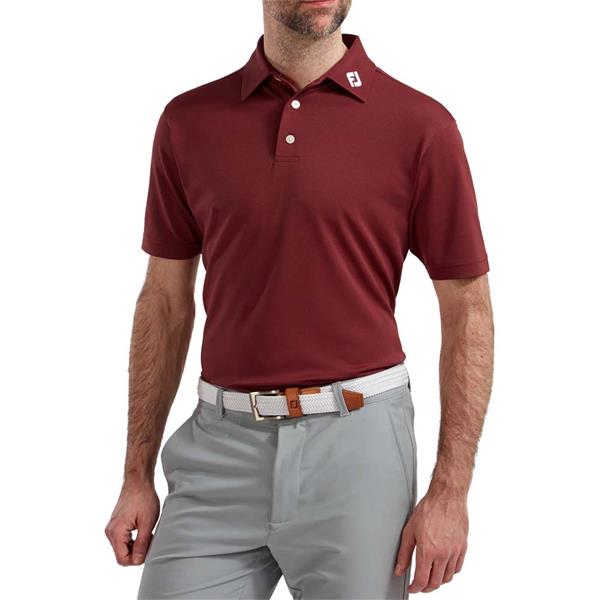 FootJoy Gents Stretch Pique Solid Polo Shirt Maroon